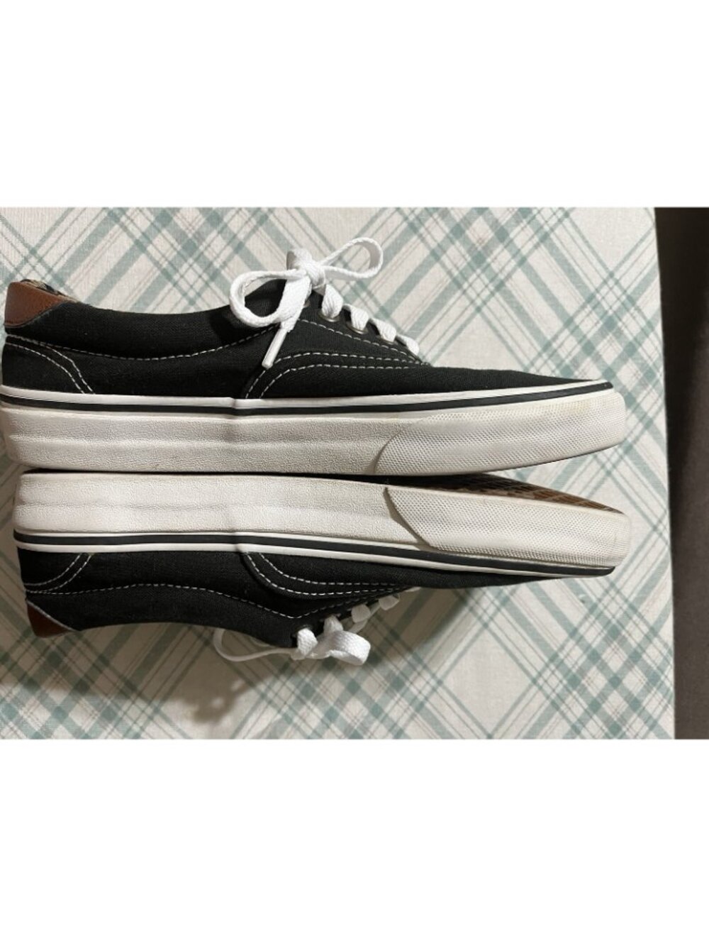 Vans Old Skool Trainers 8.5 Black Canvas Leopard Print Trim Lace Up Sneakers - Picture 6 of 11